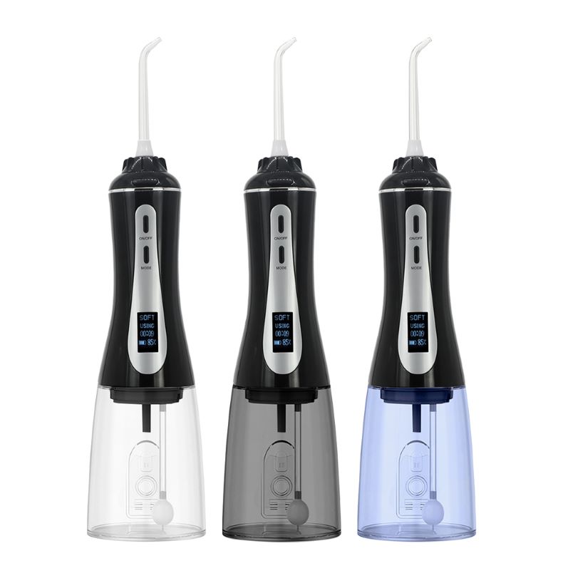 Krachtige draadloze 350ML waterflosser draagbare OLED-display monddouche met 5 drukstanden