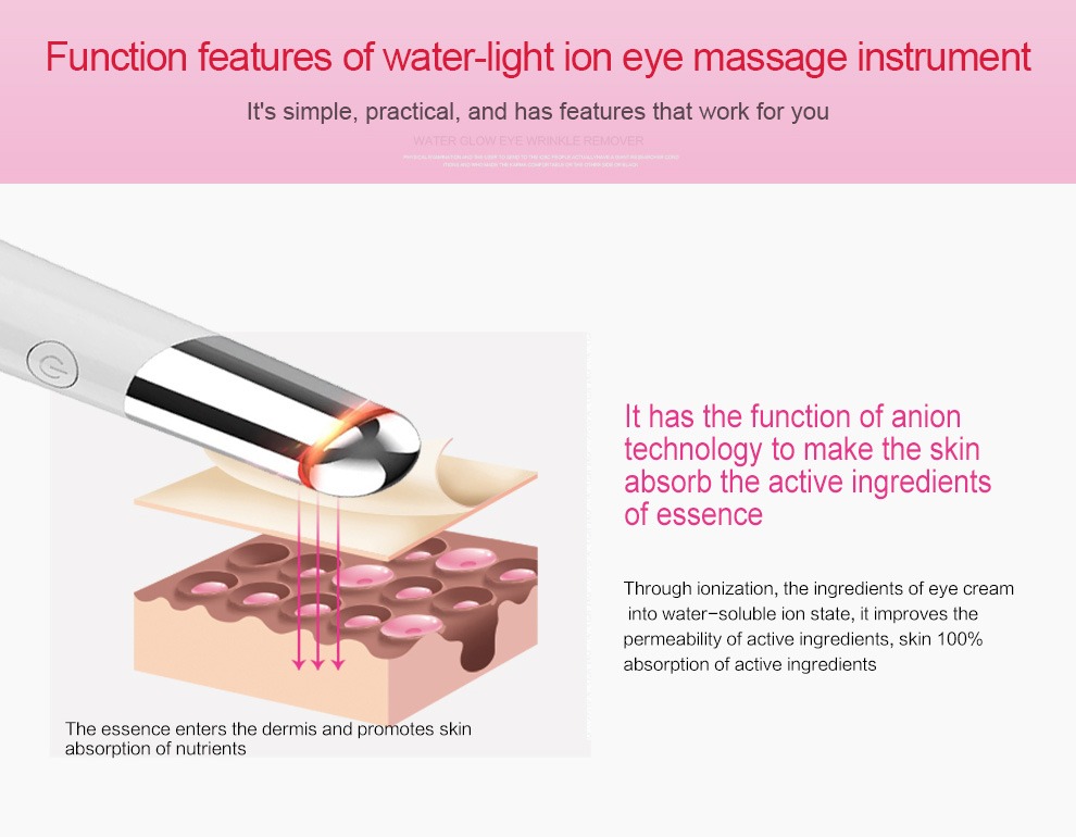 Beauty Eye Massager USB oplaadbare gezichtsmassager Huidverzorging Apparaatdetails