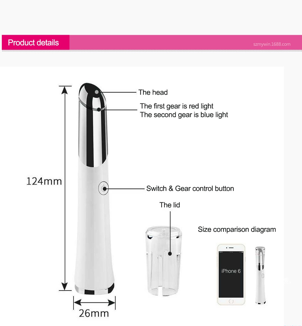 Beauty Eye Massager USB oplaadbare gezichtsmassager Huidverzorging Apparaatdetails